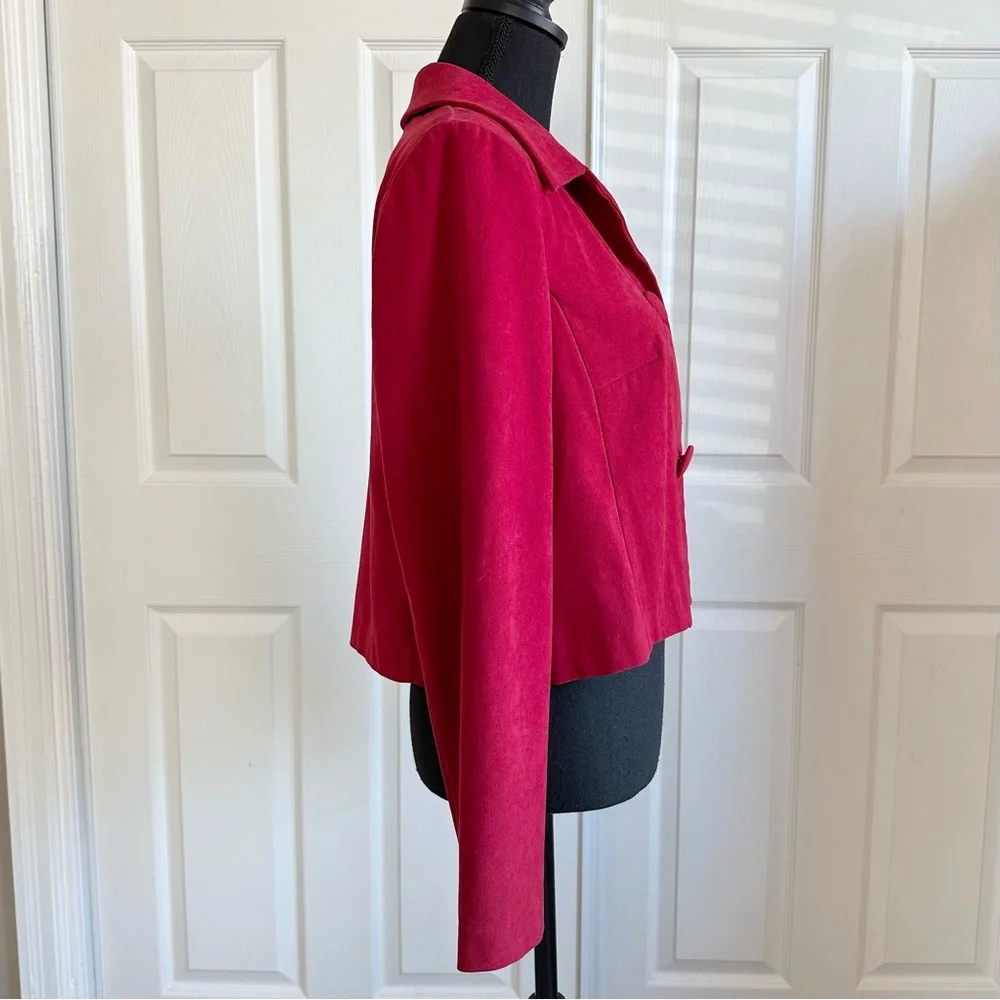 Dress Barn Red Cropped Classic Statement Jacket